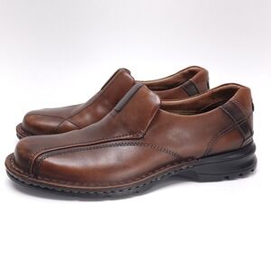 CLARKS Escalade Loafers Mens 9 M Brown Leather Casual Comfort Shoes‎